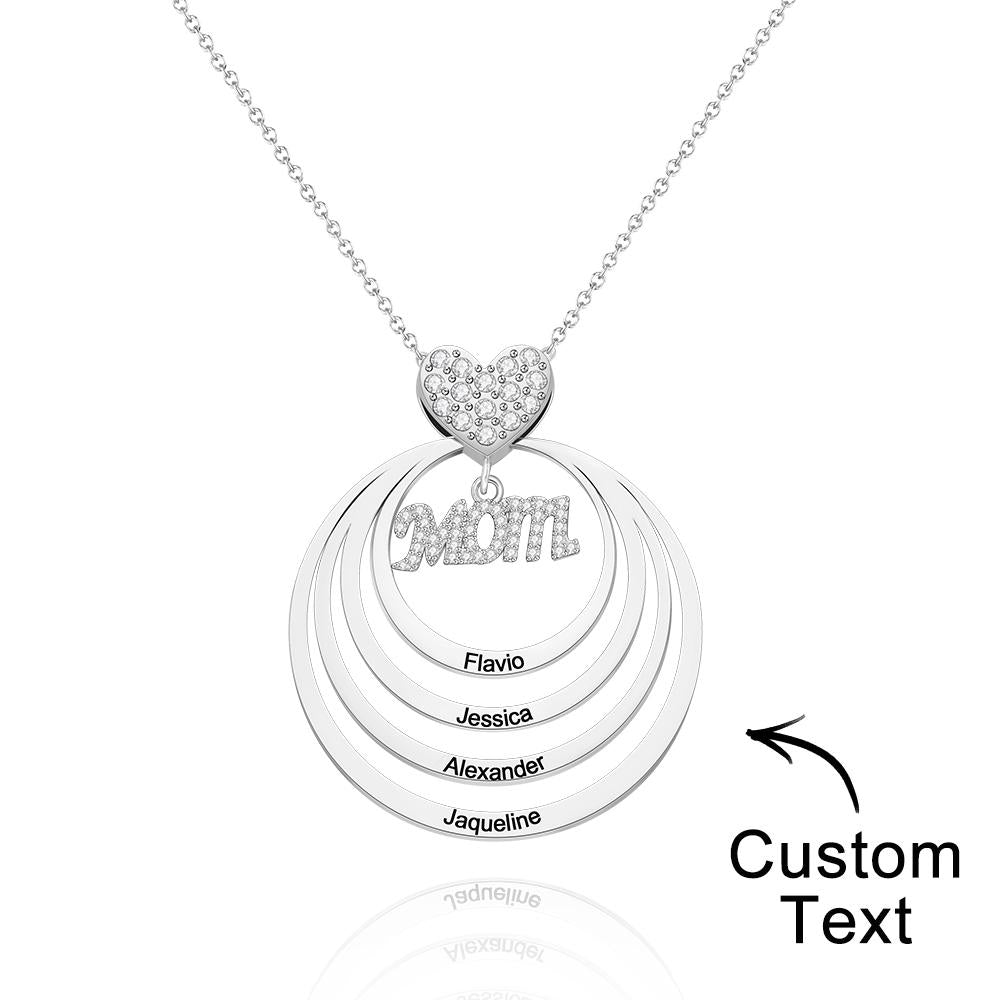 Custom Engraved Necklace Simple Circularity Family Gifts