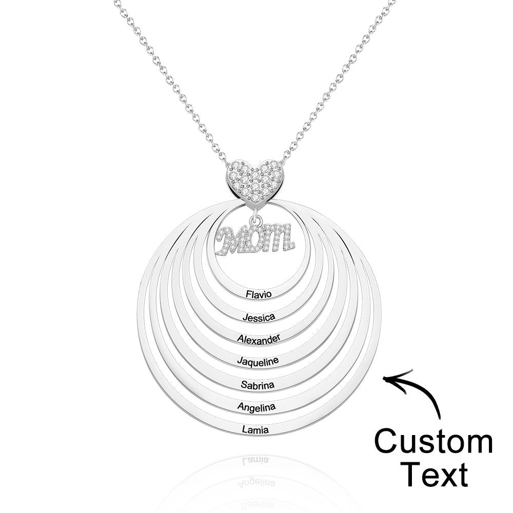 Custom Engraved Necklace Simple Circularity Family Gifts