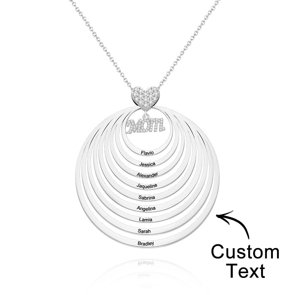Custom Engraved Necklace Simple Circularity Family Gifts