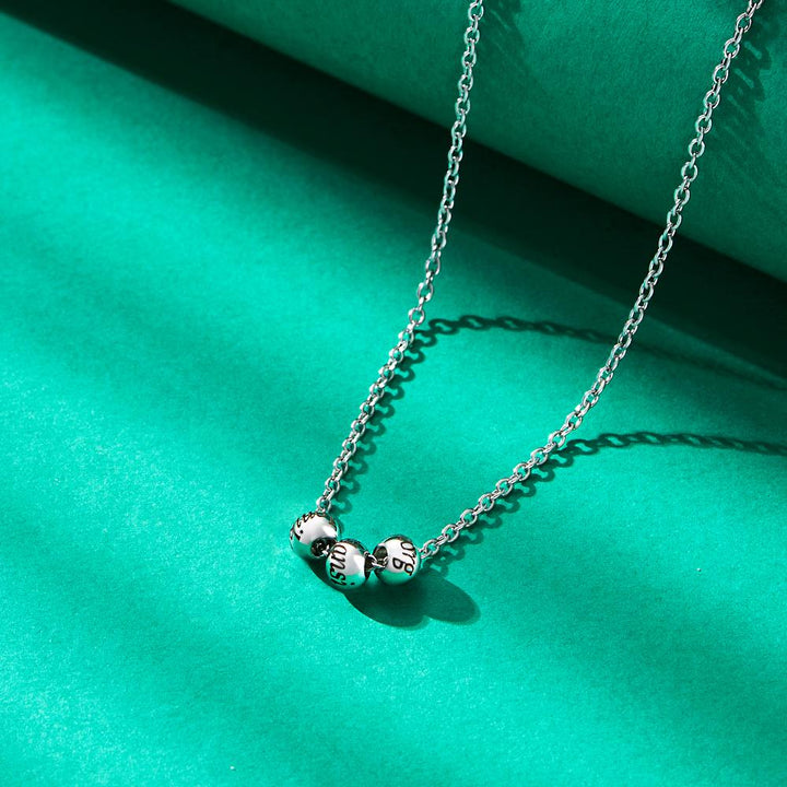 Custom Engraved Necklace Optional Bead Necklace Unique Gift