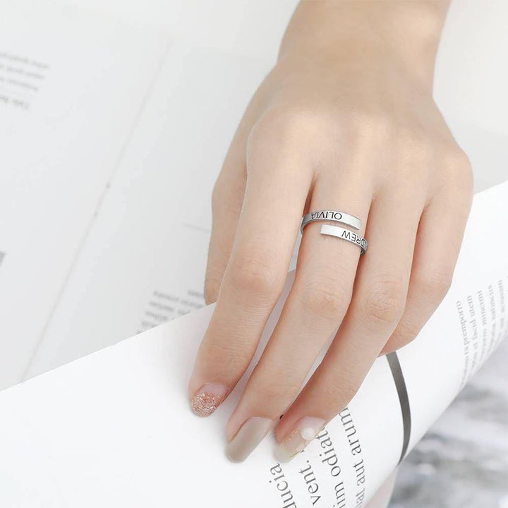 Custom Engraved Two Names Ring Copper