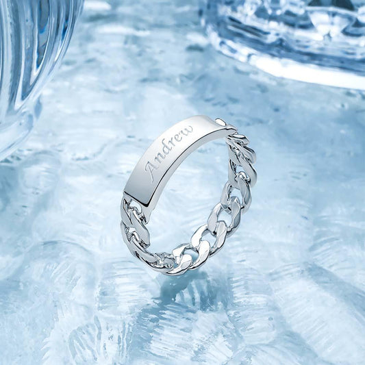Men's Personalized Ring Custom Message Ring  the Best Gift for Lover