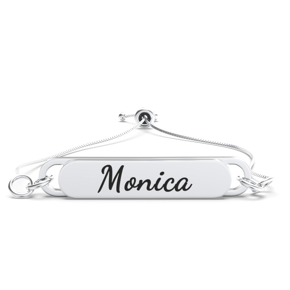 Custom Engraved Bar Bracelet - Length Adjustable