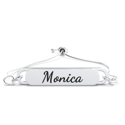 Custom Engraved Bar Bracelet - Length Adjustable