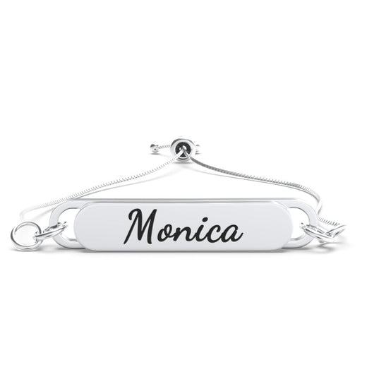 Custom Engraved Bar Bracelet - Length Adjustable