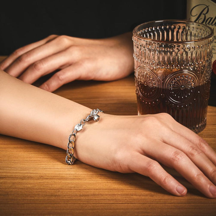 Custom Engraved Bracelet Personalized Letter Couples Cuban Magnetic Bracelet Set