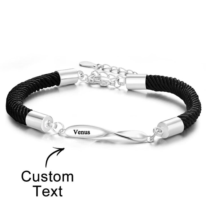 Personalized Engraved Rope Bracelet Set Exquisite Bracelet For Couples