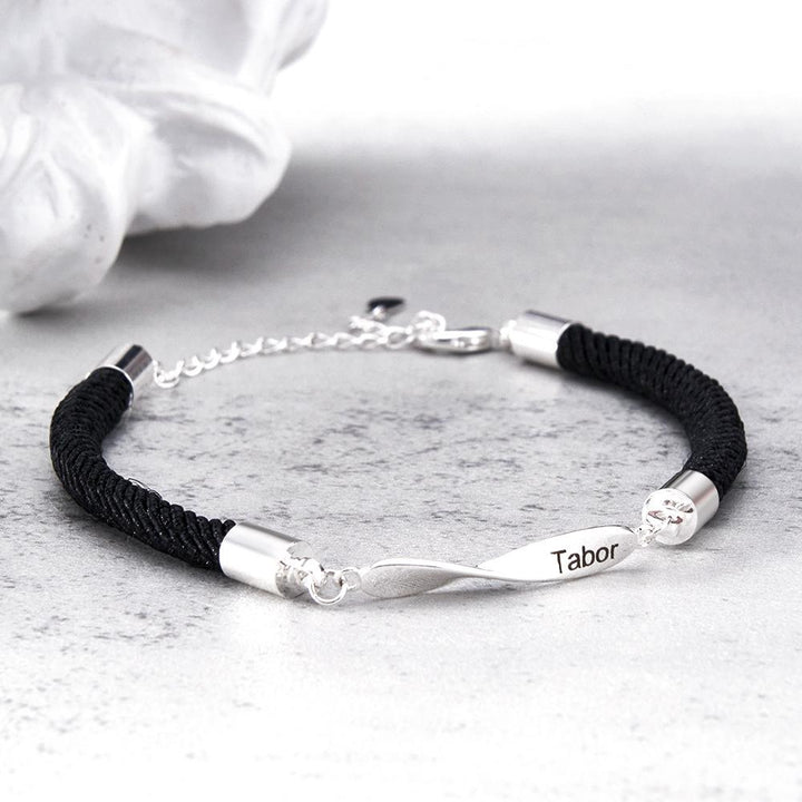 Personalized Engraved Rope Bracelet Set Exquisite Bracelet For Couples