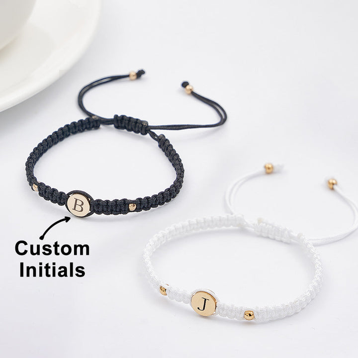 Personalized Couple Bracelets Matching Bracelets for Couples Engraving Braided Rope Wrist Couples Bracelets Gift for Lover