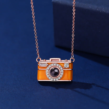 Personalized Photo Necklace Projection Gem Camera Necklace Anniversary Gifts for Her