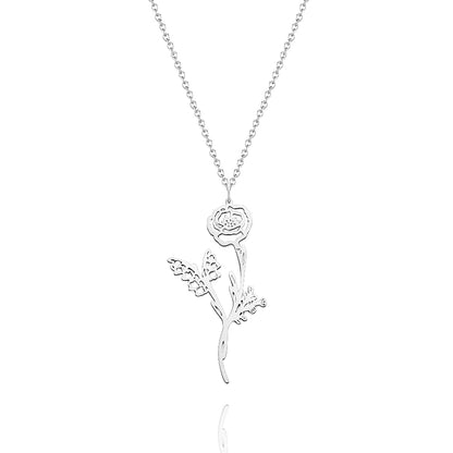 Personalized Combined Birth Flower Bouquet Necklace Bridesmaids' Gifts
