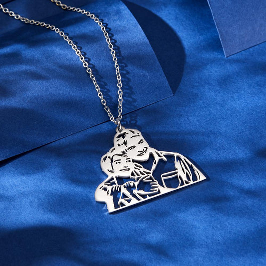 Custom Photo Necklace Three-dimensional Hollow Out Unique Gifts