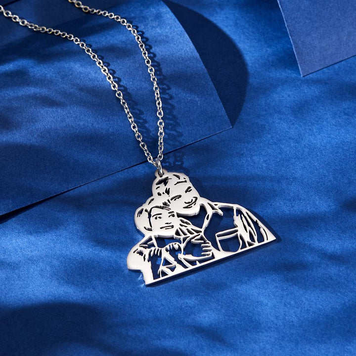 Custom Photo Necklace Three-dimensional Hollow Out Unique Gifts