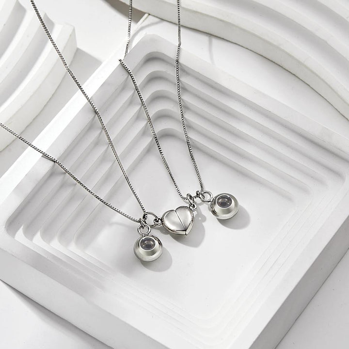 Photo Projection Magnetic Necklace Romantic Memorial Picture Couple Necklace