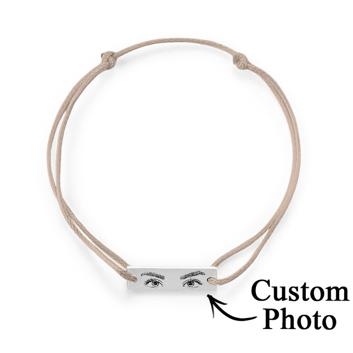 Custom Engraved Bracelet With Eyes Photo Eyes of Love Bracelet