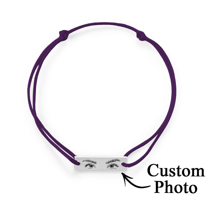 Custom Engraved Bracelet With Eyes Photo Eyes of Love Bracelet