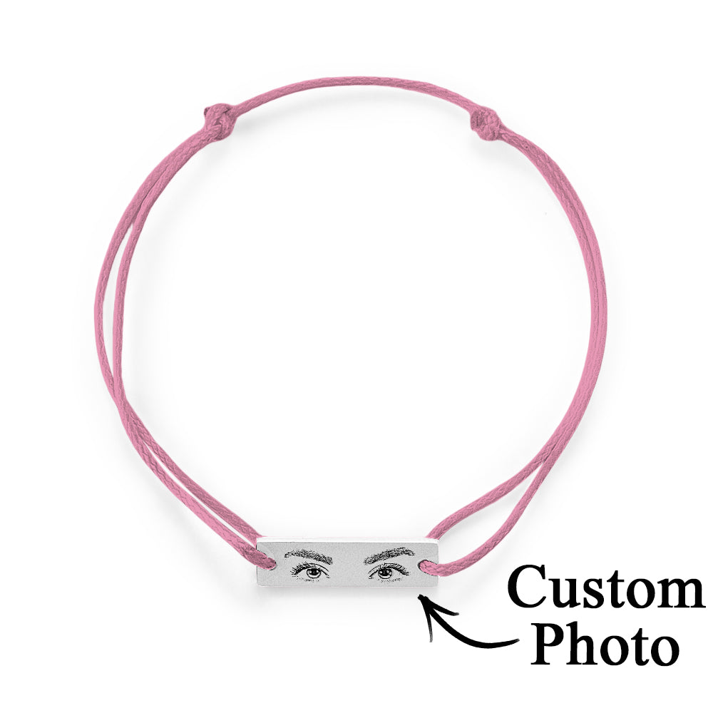 Custom Engraved Bracelet With Eyes Photo Eyes of Love Bracelet