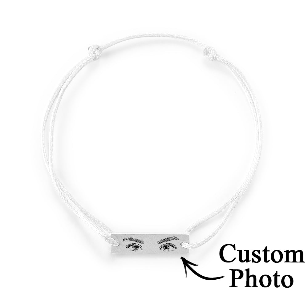 Custom Engraved Bracelet With Eyes Photo Eyes of Love Bracelet