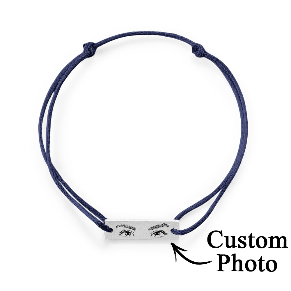 Custom Engraved Bracelet With Eyes Photo Eyes of Love Bracelet