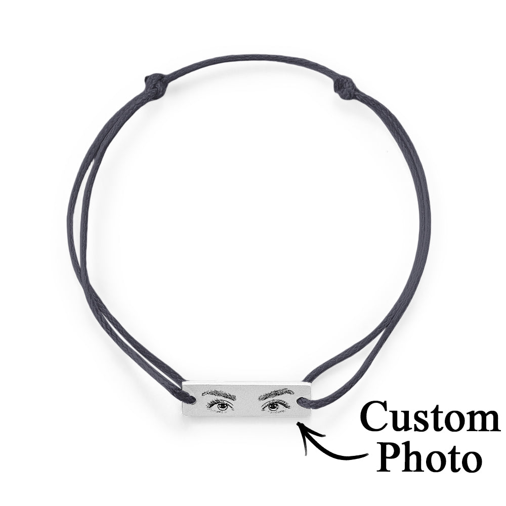 Custom Engraved Bracelet With Eyes Photo Eyes of Love Bracelet
