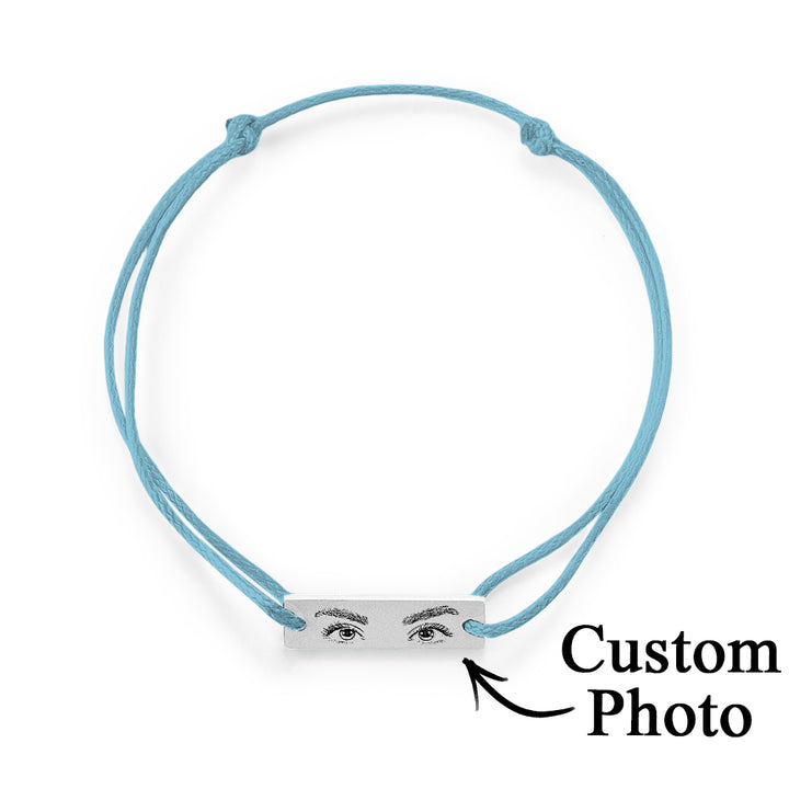Custom Engraved Bracelet With Eyes Photo Eyes of Love Bracelet
