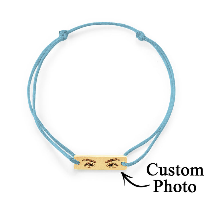 Custom Engraved Bracelet With Eyes Photo Eyes of Love Bracelet