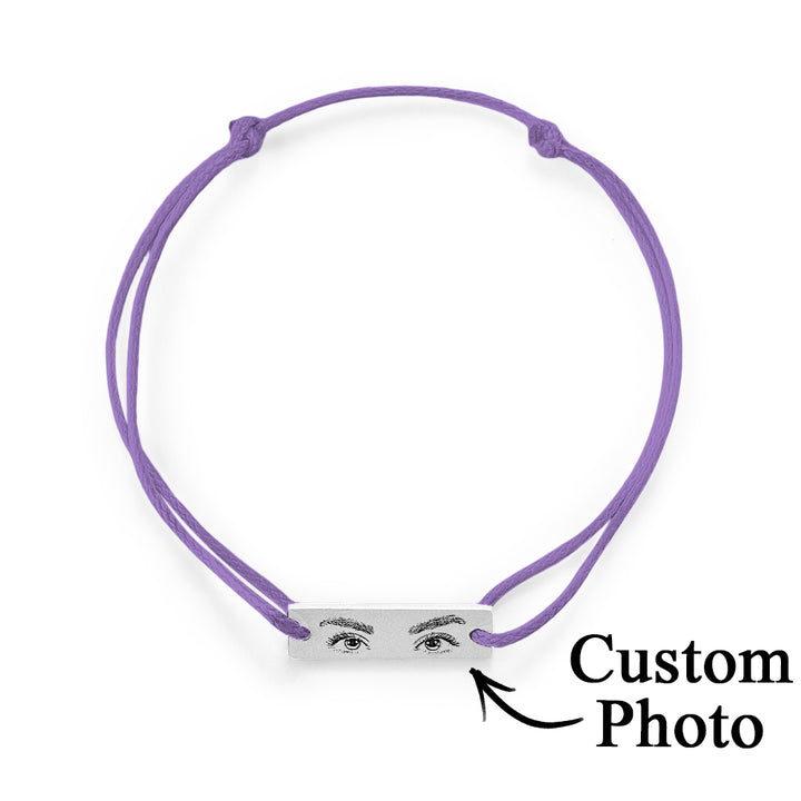 Custom Engraved Bracelet With Eyes Photo Eyes of Love Bracelet