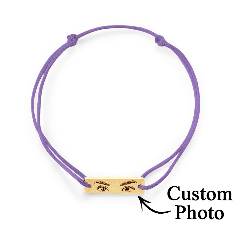 Custom Engraved Bracelet With Eyes Photo Eyes of Love Bracelet