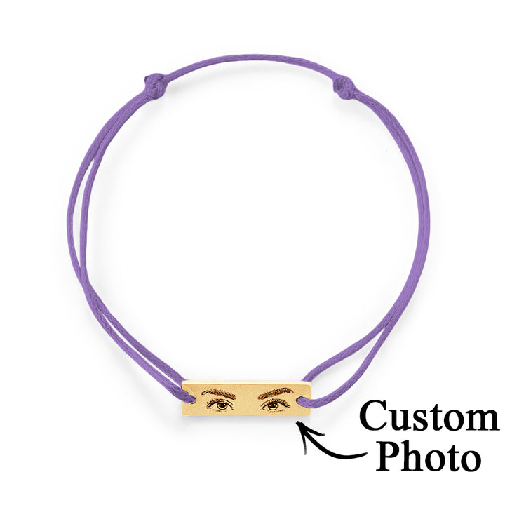 Custom Engraved Bracelet With Eyes Photo Eyes of Love Bracelet