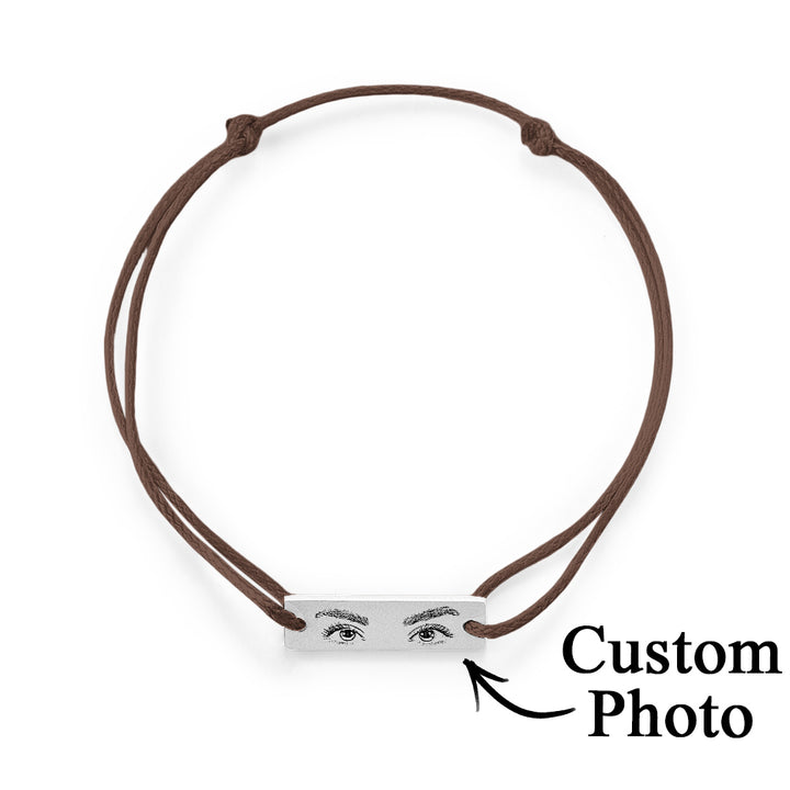 Custom Engraved Bracelet With Eyes Photo Eyes of Love Bracelet