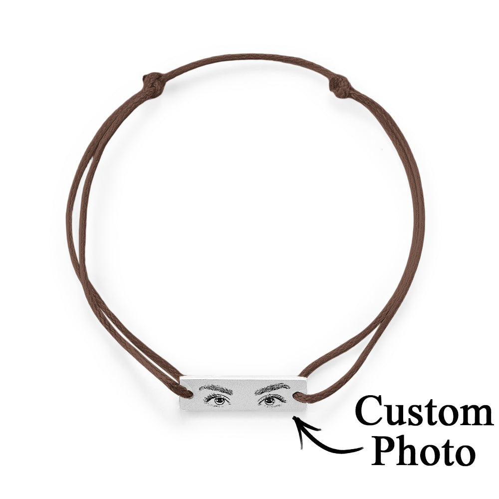 Custom Engraved Bracelet With Eyes Photo Eyes of Love Bracelet