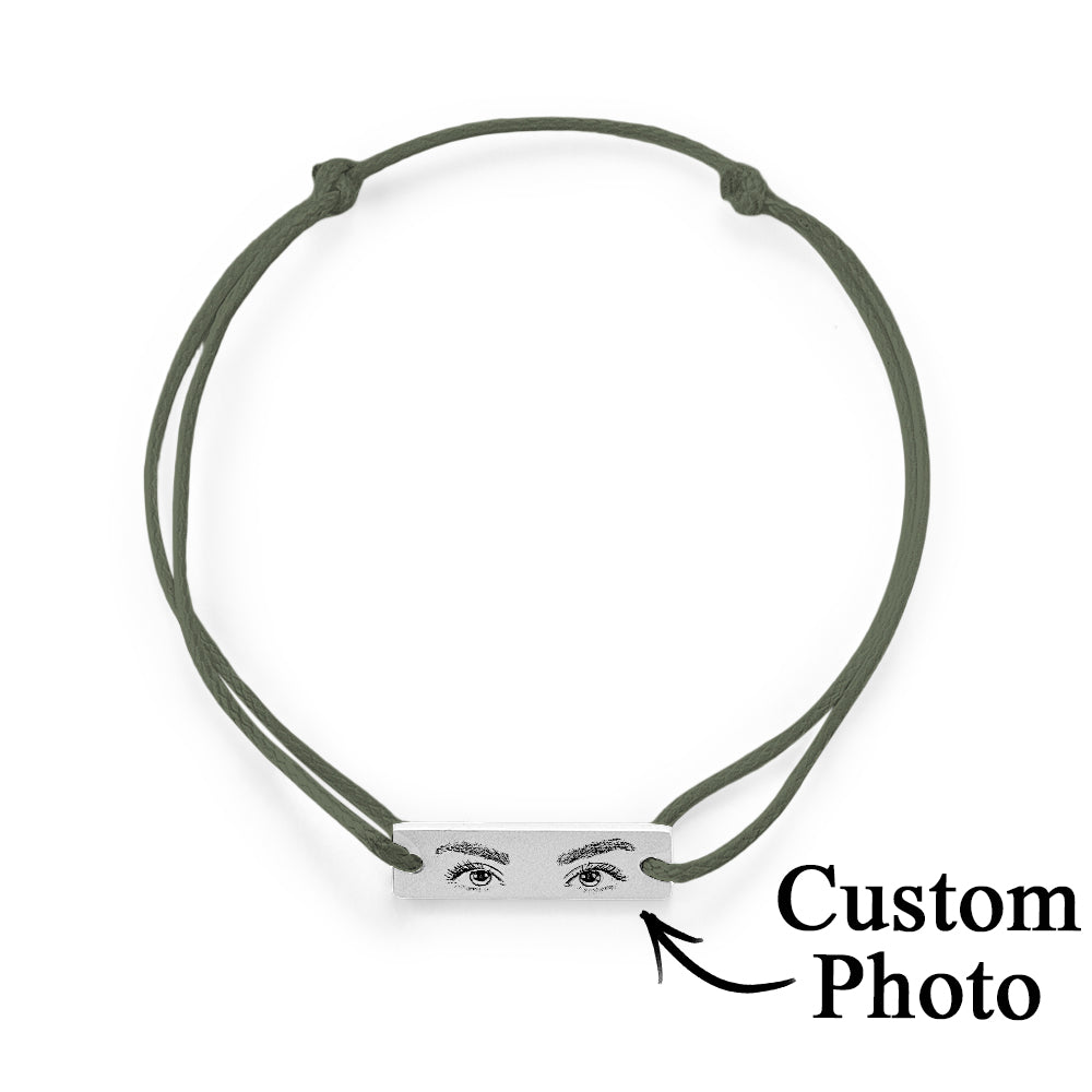 Custom Engraved Bracelet With Eyes Photo Eyes of Love Bracelet