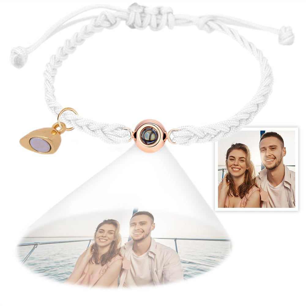 Custom Projection Bracelet Magnetic Heart Couple Bracelets