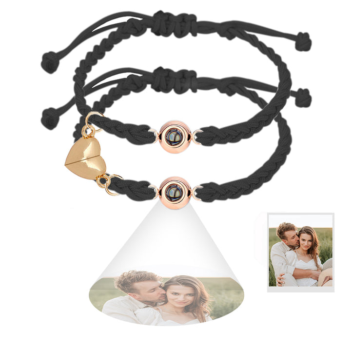 Custom Projection Bracelet Magnetic Heart Couple Bracelets