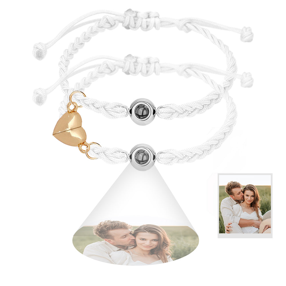 Custom Projection Bracelet Magnetic Heart Couple Bracelets