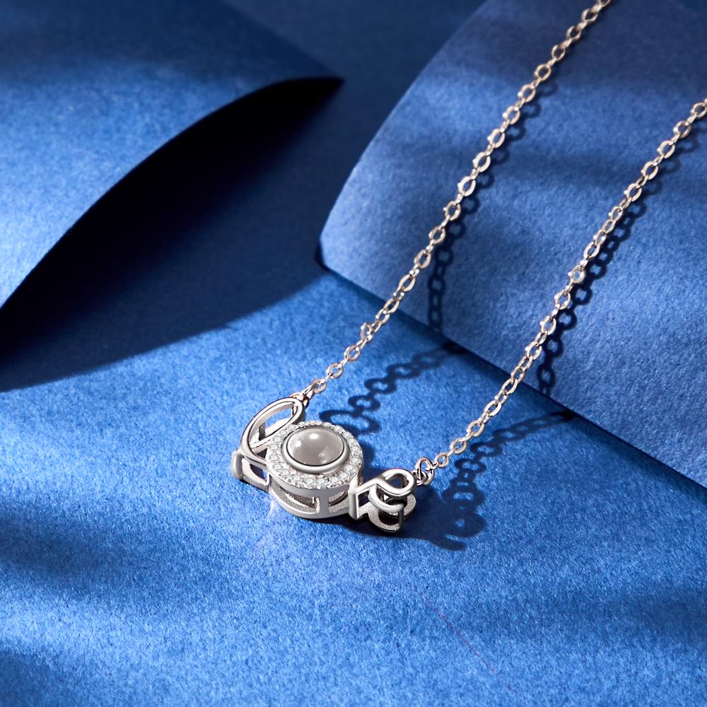 Custom Love Projection Necklace Personalized Picture Jewelry Silver