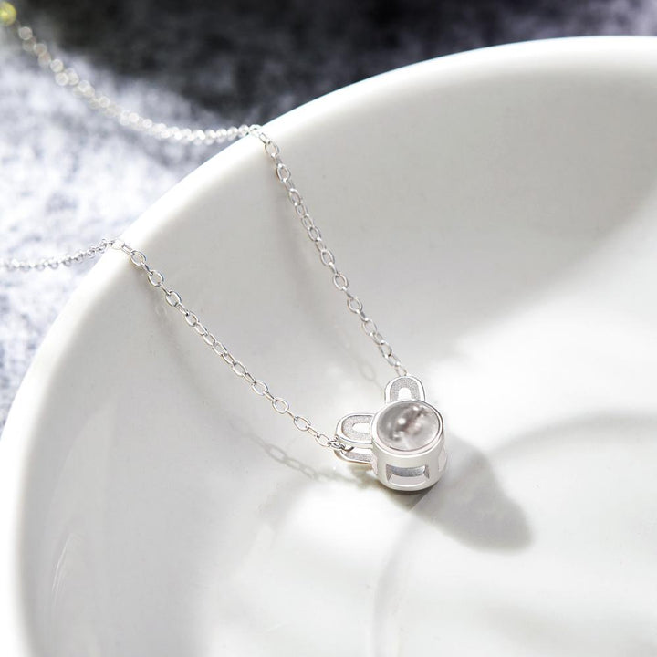 Custom Projection Photo Necklace Cute Mouse Funny Gifts