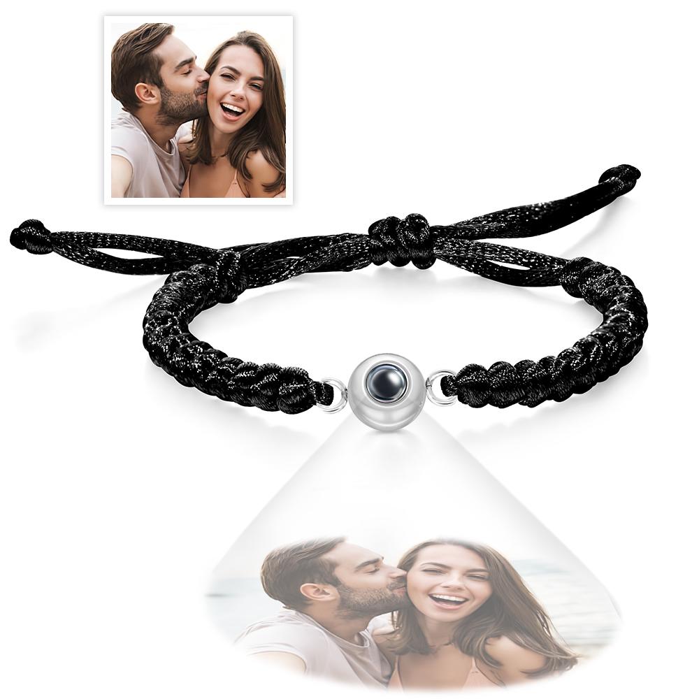 Custom Projection Photo Bracelet Weave Style Colorful Couple Gifts