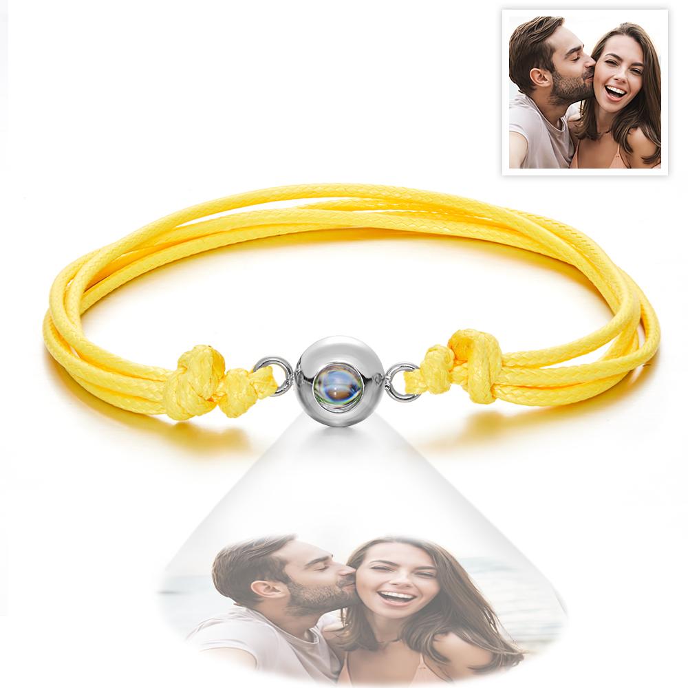 Custom Projection Photo Bracelet Weave Style Colorful Couple Gifts