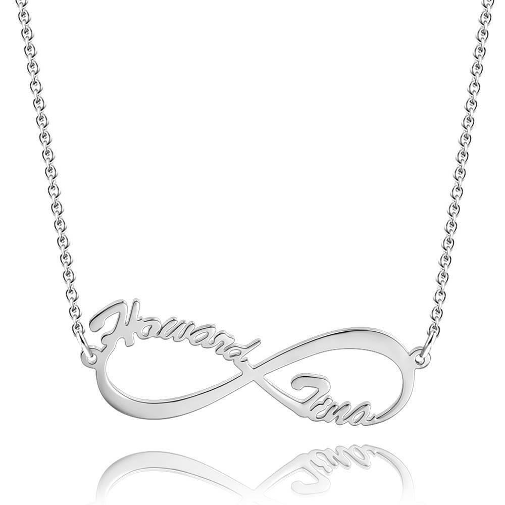 Infinity Name Necklace Personalized Double Name Necklace - 925 Sterling Silver