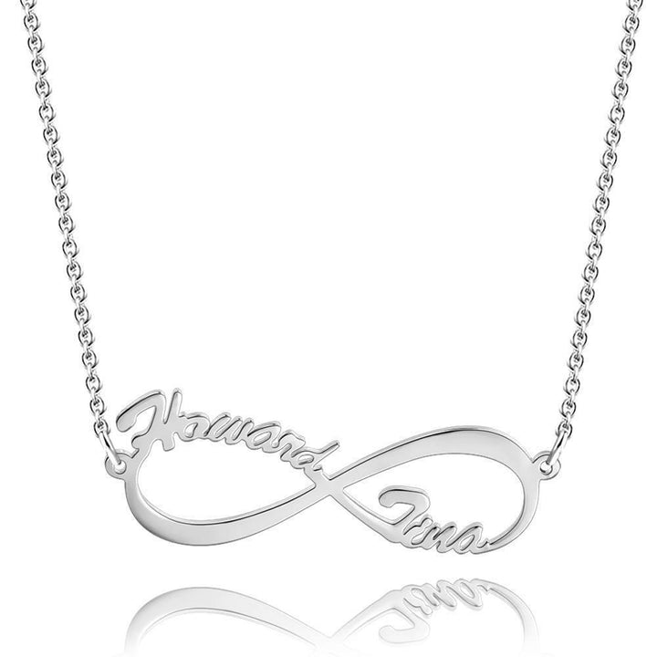 Infinity Name Necklace Personalized Double Name Necklace - 925 Sterling Silver