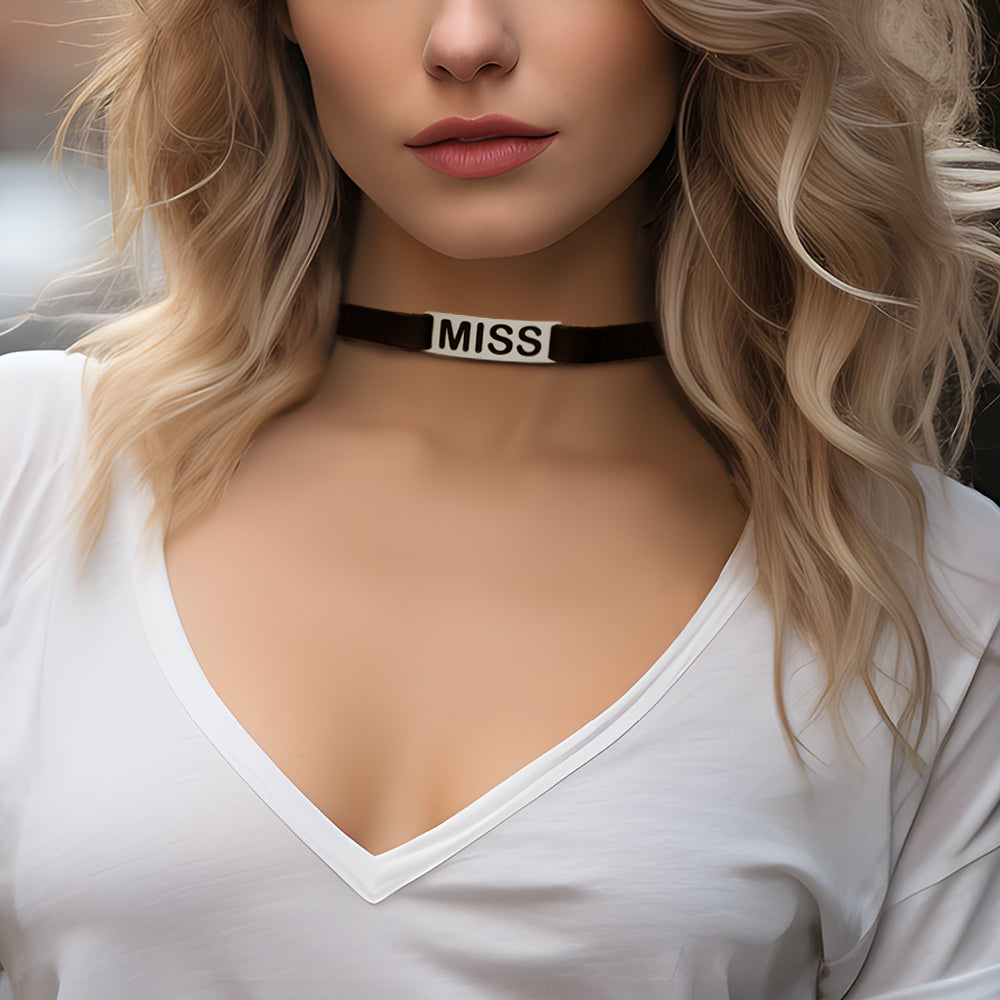 Personalized Name Necklace Fashion Special Hollow Text Choker Gifts For Her