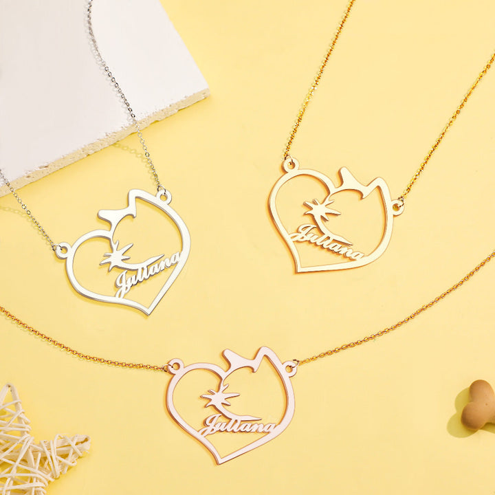 Personalized Name Heart Pet Memorial Necklace Memorial Gift for Her