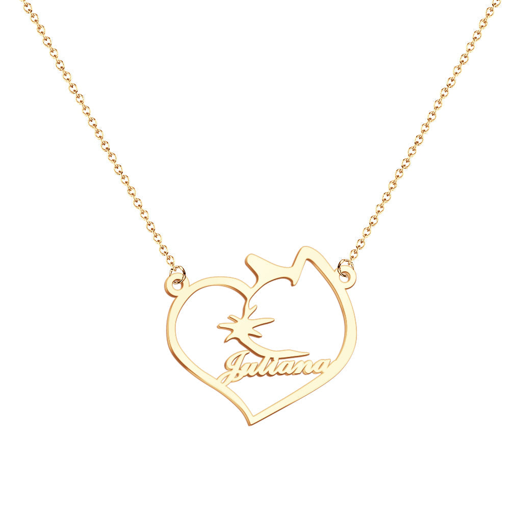 Personalized Name Heart Pet Memorial Necklace Memorial Gift for Her