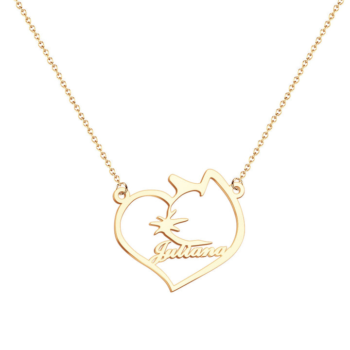 Personalized Name Heart Pet Memorial Necklace Memorial Gift for Her