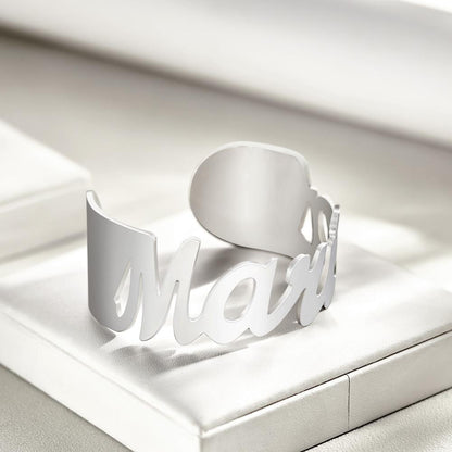 Custom Name Wide Open Bracelet Personalized Unique Bracelet For Women