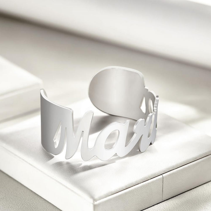 Custom Name Wide Open Bracelet Personalized Unique Bracelet For Women