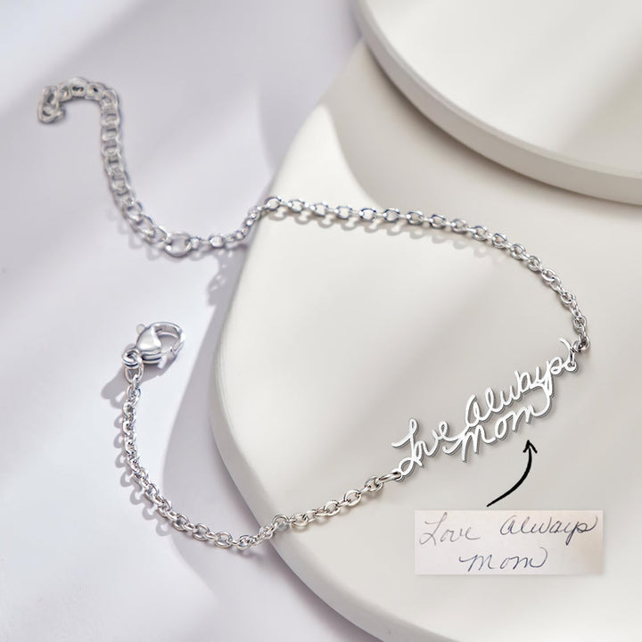 Personalized Photo Handwriting Bracelet Memorial Custom Keepsake Gift for Mom Girlfriend Family