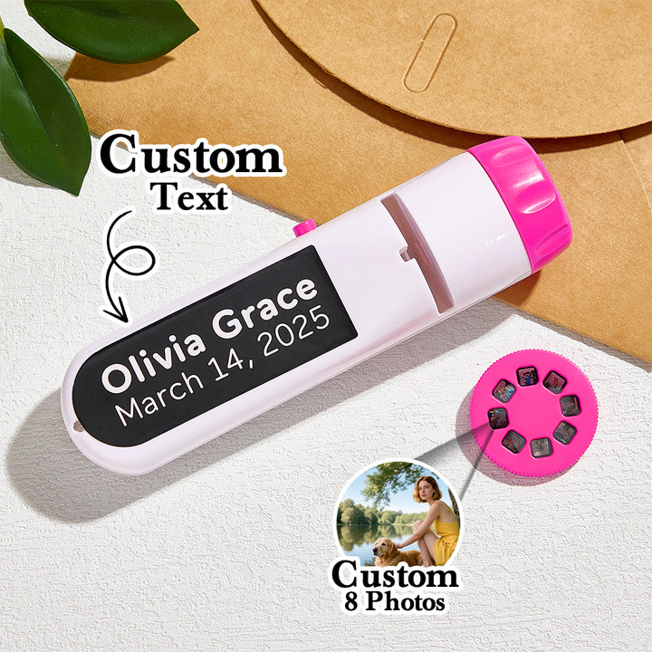 Custom Photo Flashlight Personalized Text and Photo Viewer with Your Own Photos Family Anniversary Gift