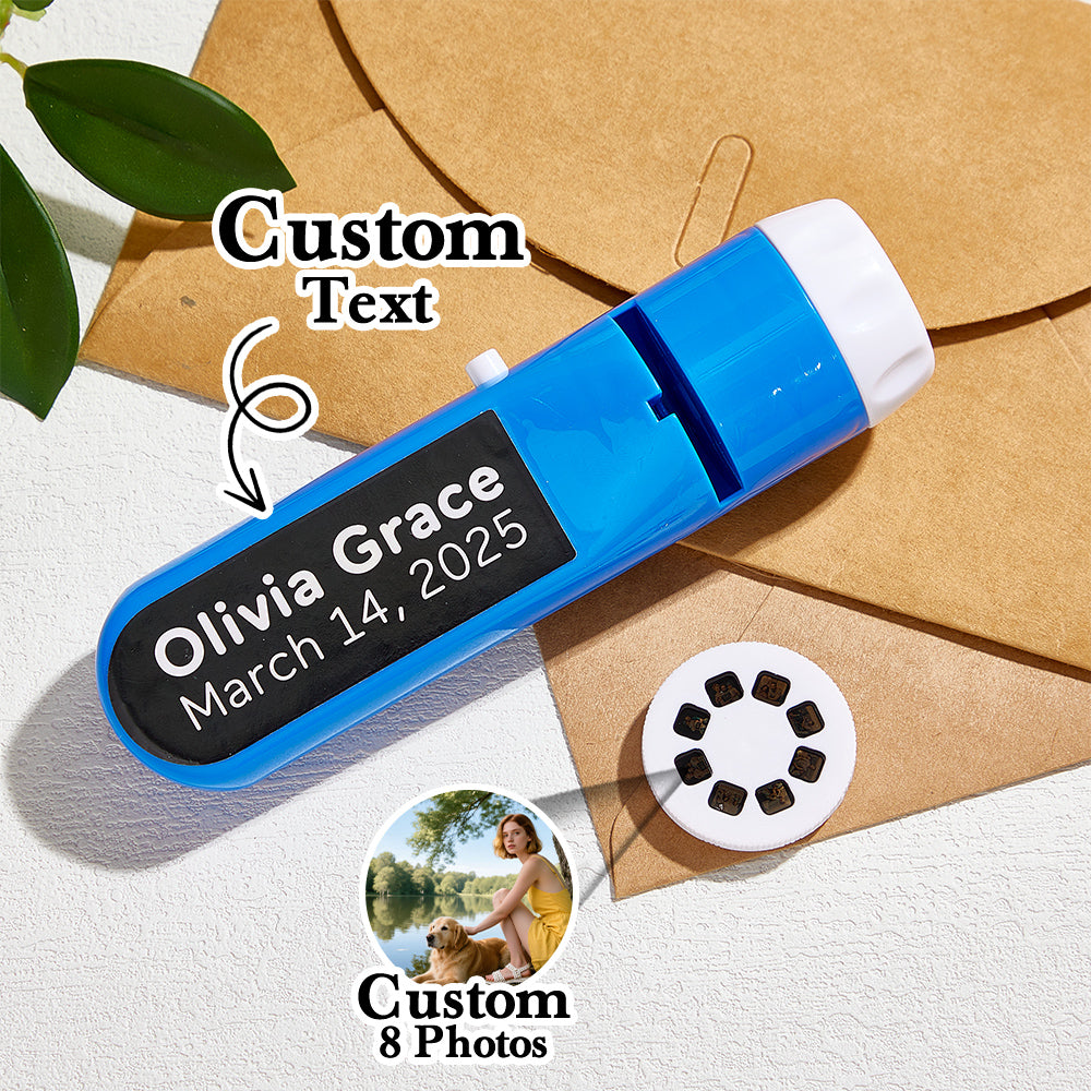Custom Photo Flashlight Personalized Text and Photo Viewer with Your Own Photos Family Anniversary Gift